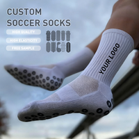 Chaussettes de football personnalisées avec grip antidérapant, protège-tibias, uniforme d'équipe junior, impression numérique prête à l'emploi, logo sur le dessous