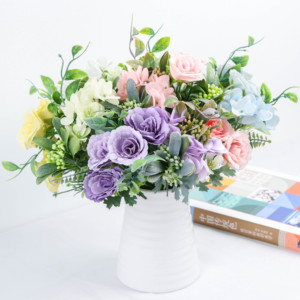 <span class=keywords><strong>Bouquet</strong></span> <span class=keywords><strong>de</strong></span> fleurs artificielles colorées <span class=keywords><strong>de</strong></span> haute qualité, 1 <span class=keywords><strong>Bouquet</strong></span> <span class=keywords><strong>de</strong></span> roses camélia hortensia, décoration <span class=keywords><strong>de</strong></span> maison pour fête <span class=keywords><strong>de</strong></span> <span class=keywords><strong>mariage</strong></span> - Product Image 4