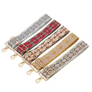 1.95 Inch Width Guitar Straps Rhombus Colorful Printing Wide Adjustable Replacement Beautiful Purse Straps for Bags