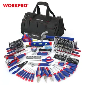 WORKPRO 322 PC Kit d'outils à main ménagers généraux Ensemble d'outils de mécanicien avec sac de rangement pour outils de transport