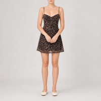 Robe mini à bretelles spaghetti imprimé léopard pour femme, col en V, tenue de soirée, vêtements d'été, vêtements OEM