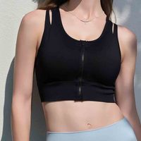 Soutien-gorge de sport YIYI grande taille à fermeture éclair avant, push-up, antichoc, dos élégant, maintien élevé, sexy et respirant pour la gym