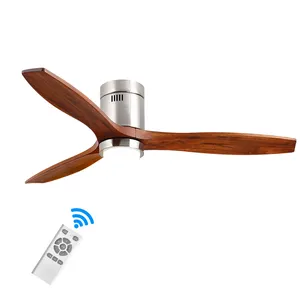 Best Selling Factory Wholesale 54 inch Silent Motor Remote Control Solid Wood Blades LED Ceiling Fan Light