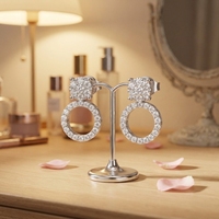 Romantisch Valentijnscadeau Luxe gouden oorknopjes voor dames, cluster micro-pavé laboratoriumdiamant 9-18K, meerdere draagwijzen, ornament