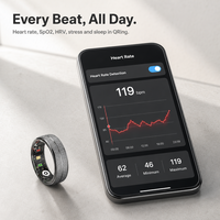 Anneau intelligent R04S, suivi du rythme cardiaque et du sommeil, contrôle par application, télécommande, IP68, suivi de la forme physique, moniteur de santé, acier inoxydable, prend en charge OEM/ODM