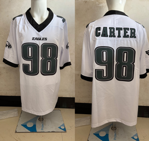 قمصان كرة القدم الأمريكية المخيطة بالجملة للموسم الجديد # 26 باركلي # 91كوكس # قمصان مطرزة رقم 98 لفريق فيلادلفيا إيجلز - Product Image 5