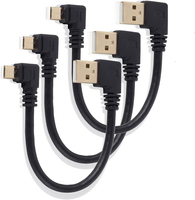 Cable de Extensión Micro USB en Ángulo de 90 Grados con Conector en Forma de L y Conductor de Cobre Puro para Computadora y Auriculares