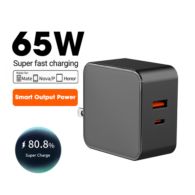 Factory Custom 65W USB C PD 3.1 QC3.0 Fast Wall Charger Type C Adapter for Notebook Phone Tablet