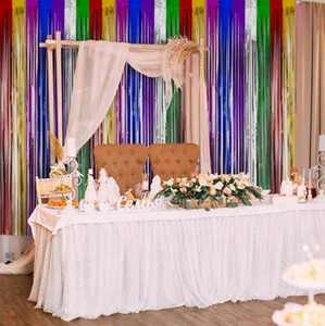 <span class=keywords><strong>Tende</strong></span> lamina <span class=keywords><strong>arcobaleno</strong></span> con frangia metallica Shimmer <span class=keywords><strong>tende</strong></span> per il compleanno di Halloween matrimonio decorazioni per feste di natale - Product Image 5