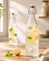Bouteille en verre hermétique avec couvercle à boucle |   Bouteille de fermentation transparente pour jus de vin |   Conteneur à Boissons en Verre Blanc de Haute Qualité en Gros
