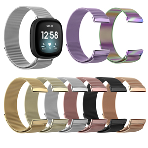 Correa de <span class=keywords><strong>Reloj</strong></span> de Malla Metálica de Acero Inoxidable Milanesa Eraysun, Nueva Llegada, para <span class=keywords><strong>Reloj</strong></span> <span class=keywords><strong>Fitbit</strong></span> Versa 3/Sense - Product Image 2