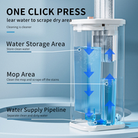 BASSFLY PB36 Serpillère Commerciale Grande Capacité à Essorage Automatique, en Acier Inoxydable, avec Manche Extensible et Microfibres, pour Nettoyage des Sols