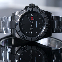 MINUTETIME 40mm Reloj Automático Personalizado Vintage NH36 Movimiento Acero Impermeable Día Ventana Completo Negro Fecha Watchers para Hombre