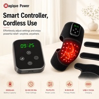Ceinture chauffante pour genou Magique Power Wireless Red Light Therapy, thérapie par lumière rouge 660nm 850nm infrarouge LED rechargeable avec minuterie