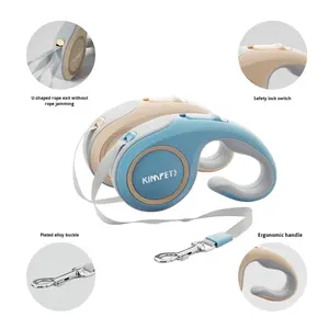 Correa retráctil automática para perros y gatos de 3M para exteriores, correa de plástico sólido con decoración de cinta, collares para mascotas, correas y arneses - Product Image 1