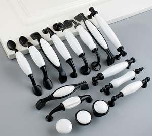 White <strong>Black</strong> for Kitchen Cupboards Cabinet <strong>Door</strong> Drawer Pulls Furniture <strong>Knobs</strong> Ceramic Handle - Product Image 5