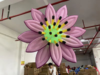 Fleur gonflable lumineuse à LED, décorations publicitaires de style de vie en plein air, ballon gonflé à l'air avec design gonflé
