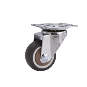 Roulettes pivotantes silencieuses de 3 pouces en plastique TPR avec frein en caoutchouc souple pour salle de bain, salon, meubles, design moderne, capacité de charge de 40 kg - Product Image 2