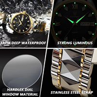 Jam Tangan Pria Poedagar 998 Quartz, Desain Mewah Vintage, Bahan Stainless Steel, untuk Pria, Montre Reloj