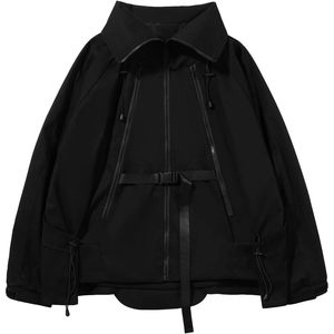 Niepce Inc Streetwear Techwear Chaqueta cortavientos con cremallera para hombre con capucha a prueba de viento para otoño - Product Image 5