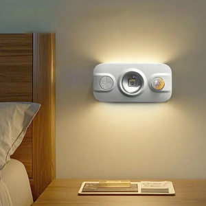 Veilleuse RGB rechargeable avec capteur de mouvement, lumière LED latérale effet œil de chat, lampe de placard sans fil, applique murale pour chambre, escalier, couloir - Product Image 1