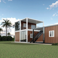 TOPPRE Maison préfabriquée de luxe, mini-villa, maison conteneur à 5 chambres, maison conteneur à deux étages, petite maison conteneur à 2 chambres, idées de maisons conteneur
