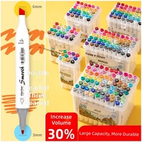 Pack Cadeau Portable de Marqueurs à Alcool à Double Pointe pour un Coloriage Fluide et des Contours Précis, Idéal pour les Amateurs d'Art