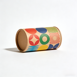 Caja de cartón cilíndrica para regalo de café y té orgánico, con logo personalizado, compostable, caja redonda de papel para envasado de alimentos naturales - Product Image 4