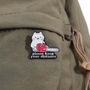 可爱悠闲猫珐琅胸针阅读办公室宠物背包徽章礼品 - Product Image 3