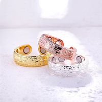 Cincin Terapi Magnet Anti-kupu-kupu Vintage Grosir JK, Cincin Lengan Unisex Kesehatan Modis Desain Bunga Lucu Ketiga