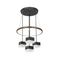 Lampe suspendue carrée LED en fer noir, abat-jour en acrylique, design nordique moderne et minimaliste, éclairage pour table à manger, comptoir de bar, salon