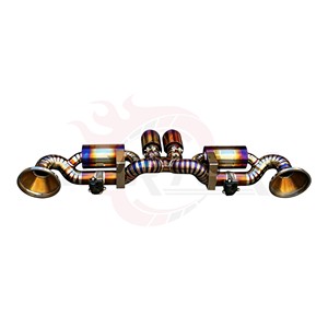 Sistema de escape Vortex Titanium Valvetronic compatible con Porsche 911 992 GT3 4.0L, silenciador de rendimiento para carreras, kit de actualización en azul quemado. - Product Image 2