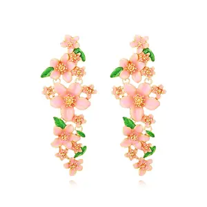 Fashion flower earrings romania gold jewelry For Women Wholesale N240321