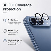Protection d'objectif d'appareil photo 3D AR AF pour iPhone Duo 18 Pro 18 Pro Max, film en verre trempé anti-rayures, vente en gros de protections d'objectif