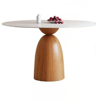 Table d'appoint moderne de luxe personnalisée, table à manger ronde élégante avec pieds en métal robustes pour la maison, le restaurant, l'hôtel