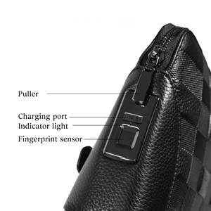 Sac à Main d'Affaires pour Hommes 2025 Nouveau Modèle, Étanche en Cuir Véritable, Antivol avec Verrouillage par Empreinte Digitale, Logo Personnalisé - Product Image 3