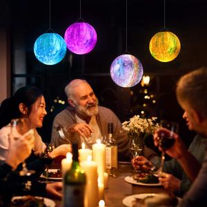 लिविंग रूम के लिए आधुनिक आकार की अगुवाई वाली आकाशगंगा चंद्रमा लैंप लिविंग रूम अलमारियाँ टेबल सजावट सफेद रंग - Product Image 5