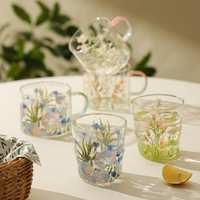 Mug à café jetable en verre borosilicate haute résistance, isolant, anti-explosion, avec bouchon de paille, résistant à la chaleur et au froid, style glacier