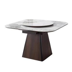 <span class=keywords><strong>Table</strong></span> de meubles de salle à manger de maison nordique dalles de roche rectangulaires blanches <span class=keywords><strong>Table</strong></span> à manger extensible multifonctionnelle moderne de 6 places - Product Image 6