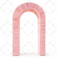 Arche en forme de U MUWEI avec housse en tissu plissé pour la décoration d'arrière-plan d'entrée de mariage, de fête, d'événement ou de cérémonie d'anniversaire