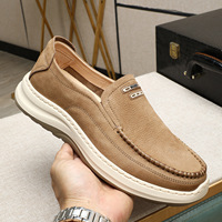 Chaussures décontractées pour hommes de haute qualité, neuves, cousues à la main, légères et respirantes, pour le printemps/l'automne, avec empeigne en cuir véritable