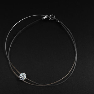 Invisible 925 Chaîne En Argent Bijoux En Argent <span class=keywords><strong>Collier</strong></span> Pendentifs Moissanite Colliers Ras Du Cou Ligne De Pêche <span class=keywords><strong>Collier</strong></span> Femme - Product Image 3