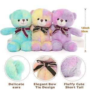 ตุ๊กตาหมีเท็ดดี้ลายย้อมสีรุ้ง 12 ตัว สีม่วง เขียว เหลือง ของขวัญสำหรับงานเลี้ยงฉลองทารก ของขวัญสำหรับเด็กผู้ชายและแฟนสาว - Product Image 2
