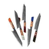 Ensemble de couteaux de cuisine japonais en acier Damas de haute qualité, 67 couches, couteau de chef pour couper la viande et les légumes, lame en acier carbone Kiritsuke, 60 HRC
