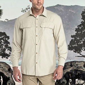 <b>Men's</b> Vintage Breathable Quick-Dry Twill Casual <b>Shirt</b> Anti-Wrinkle Uniform for Summer Hiking Climbing Hunting Outdoor <b>Safari</b> - Product Image 2