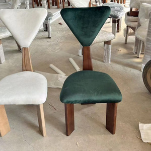 Silla de comedor vintage de diseño retro con respaldo tapizado de madera maciza con diseño de jirafa para uso de adultos - Product Image 4