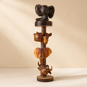 Sculpture de buste figuratif africain en bois sculpté de la marque Chisel, style Art Déco, artisanale, à suspendre au mur, décoration pour la maison, salon, bureau - Product Image 3