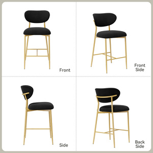 Velvet Adjustable Steady Ergonomic Modern Counter <b>Stool</b> 30 Inch Seat Height Outdoor Hotel Dining <b>Bar</b> Chair Powder Living Room - Product Image 3