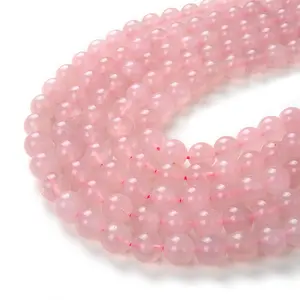 4 6 8 10mm Natural Pink Rose Gemstones Strands Round Stone Beads Quartz Crystal Beads for Jewelry Making Gemstones