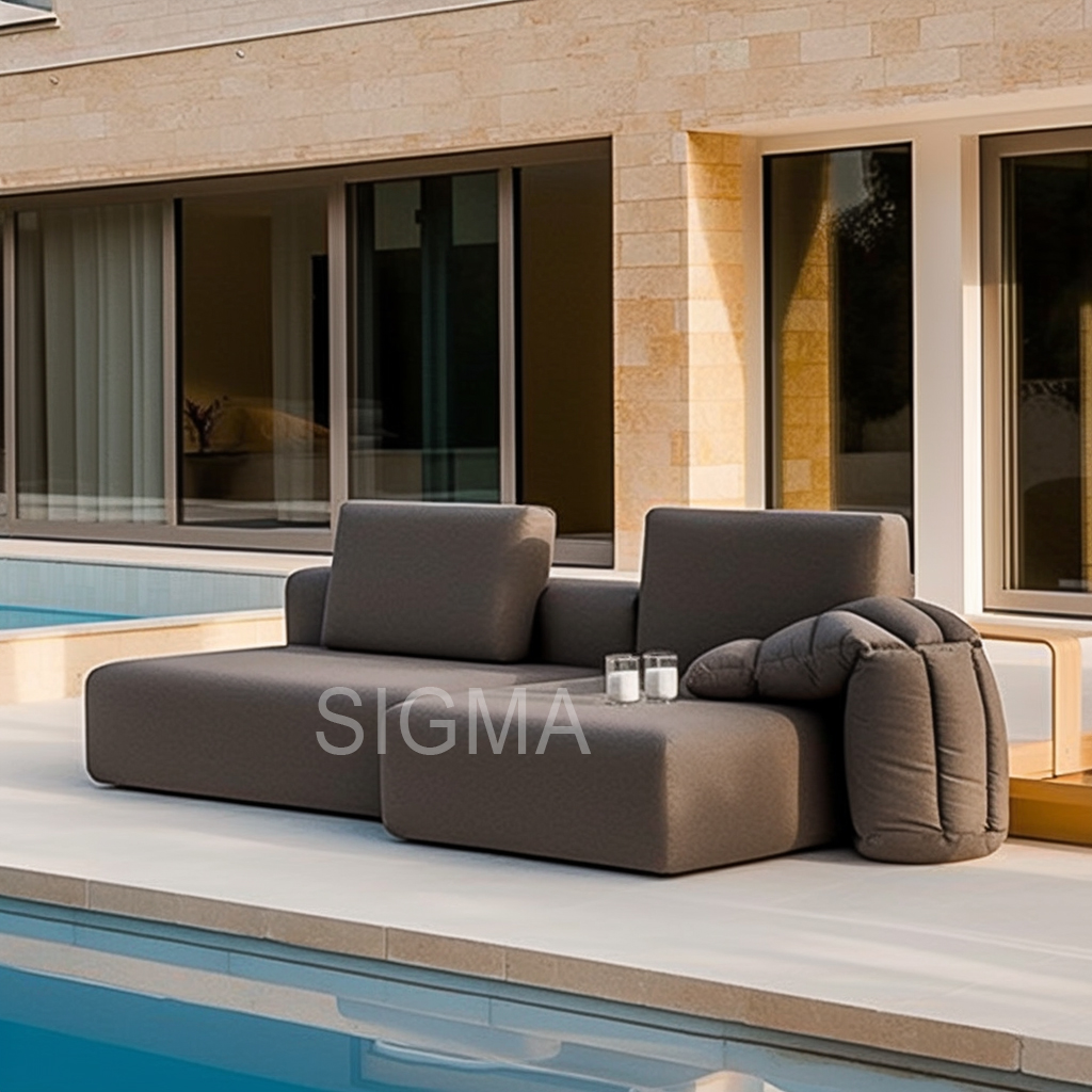 New design outdoor patio furniture resistant fabric aluminum garden sofa